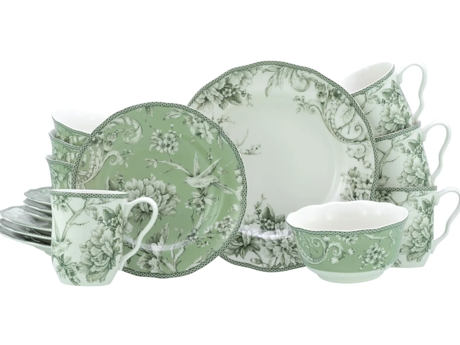 Creatable Geschirrset|Adelaide - Kombiservice 16-tlg - Grün