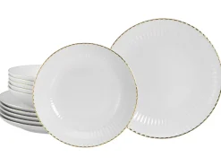 Creatable Geschirrset|Allegra - Tafelservice 12-tlg - Goldband