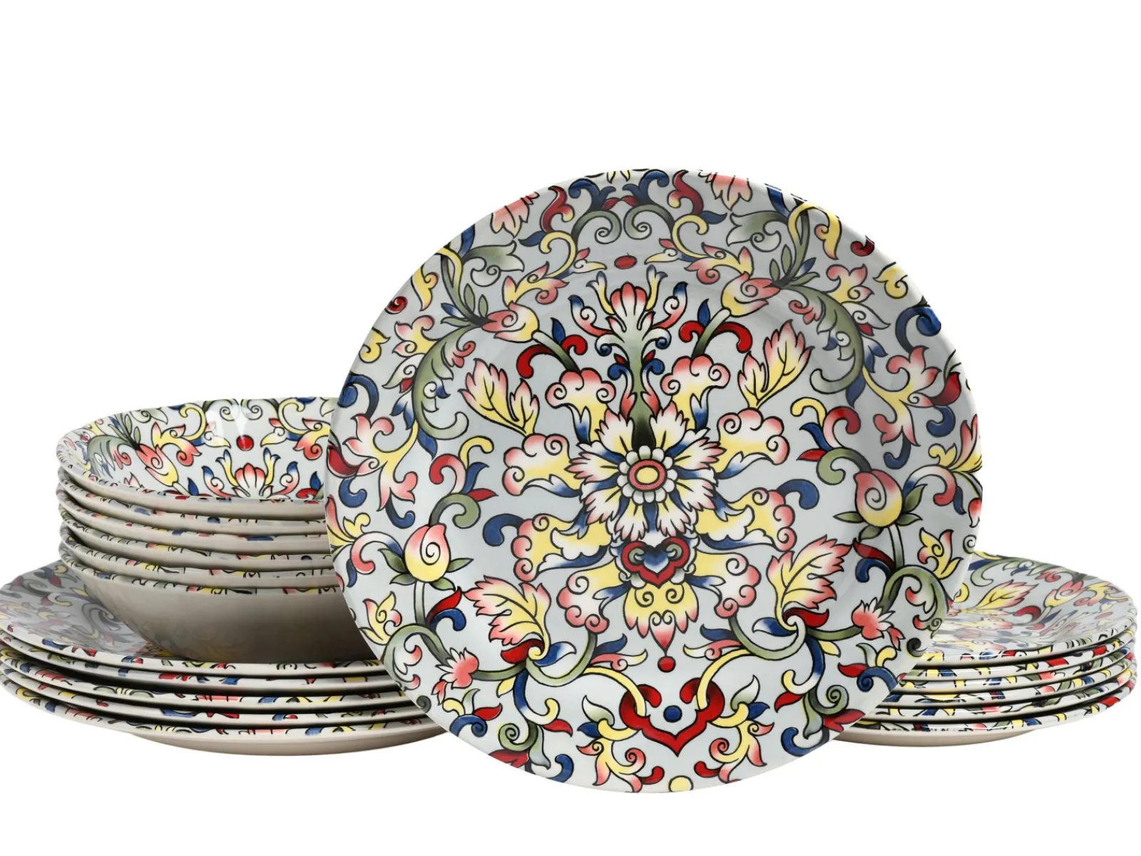 Creatable Geschirrset|Teller|Arabesque - Tellerset 18-tlg - Rot