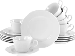 Creatable Geschirrset|Arianne - Kaffeeservice 18-tlg - Weiss