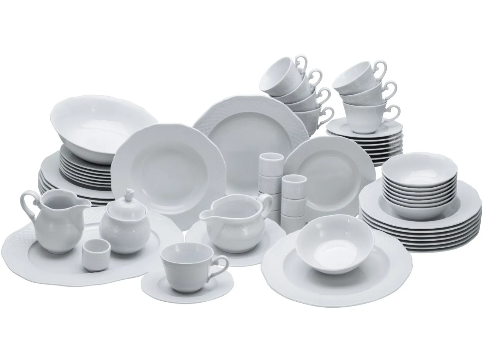 Creatable Geschirrset|Arianne - Kombiservice 61-tlg - Weiss