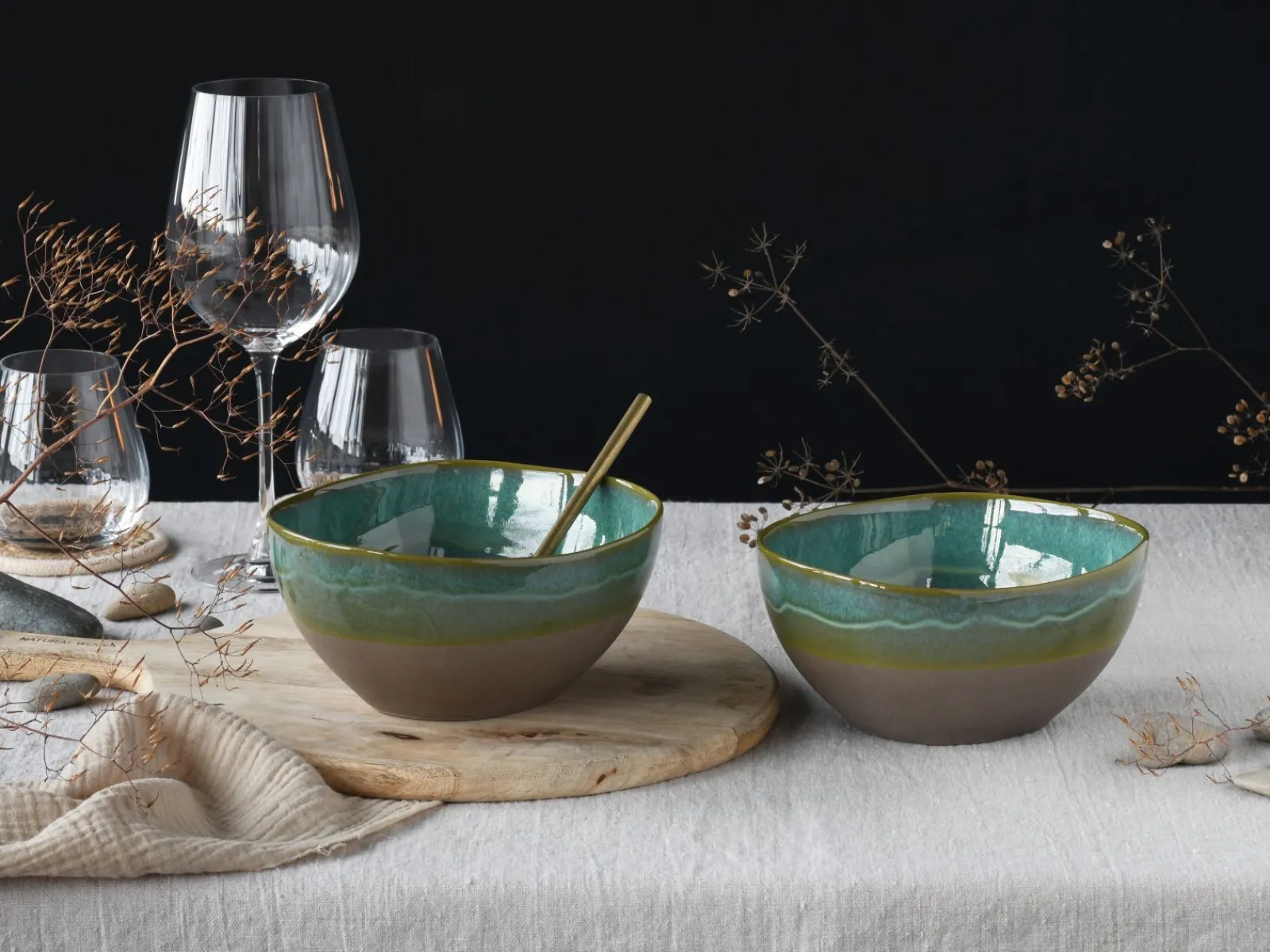 Creatable Bowls & Schüsseln|Geschirrset|Basalt Bio - Poke Bowl 2-tlg - Salbei