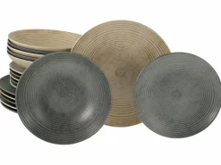 Creatable Geschirrset|Teller|Catania - Tellerset 18-tlg - Anthrazit-sand
