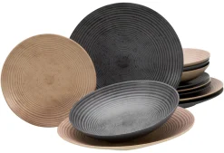 Creatable Geschirrset|Teller|Catania - Tellerset 12-tlg - Anthrazit