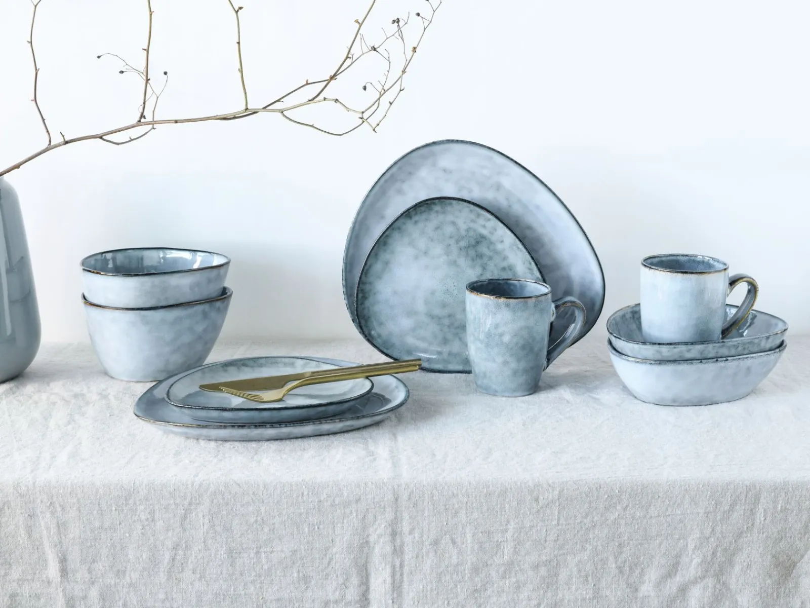 Creatable Geschirrset|Cloudy - Kombiservice 10-tlg - Smokeblue