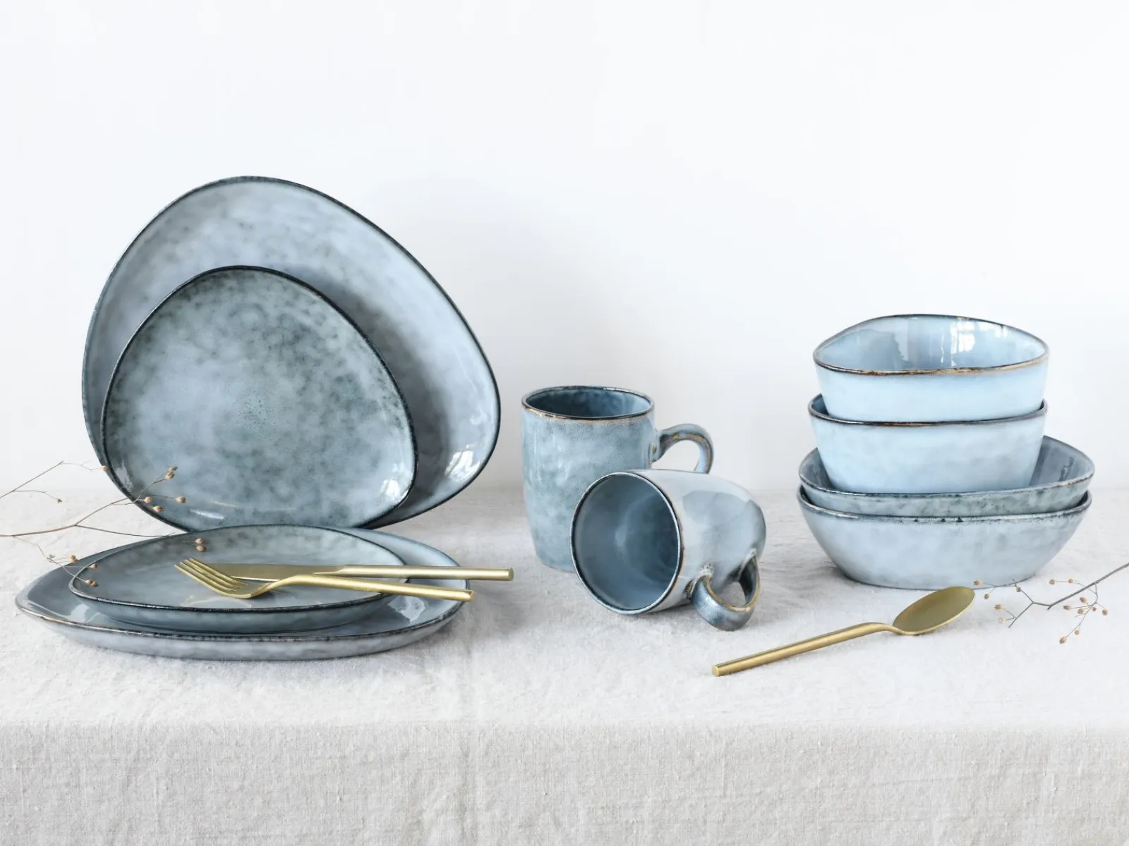 Creatable Geschirrset|Cloudy - Kombiservice 10-tlg - Smokeblue
