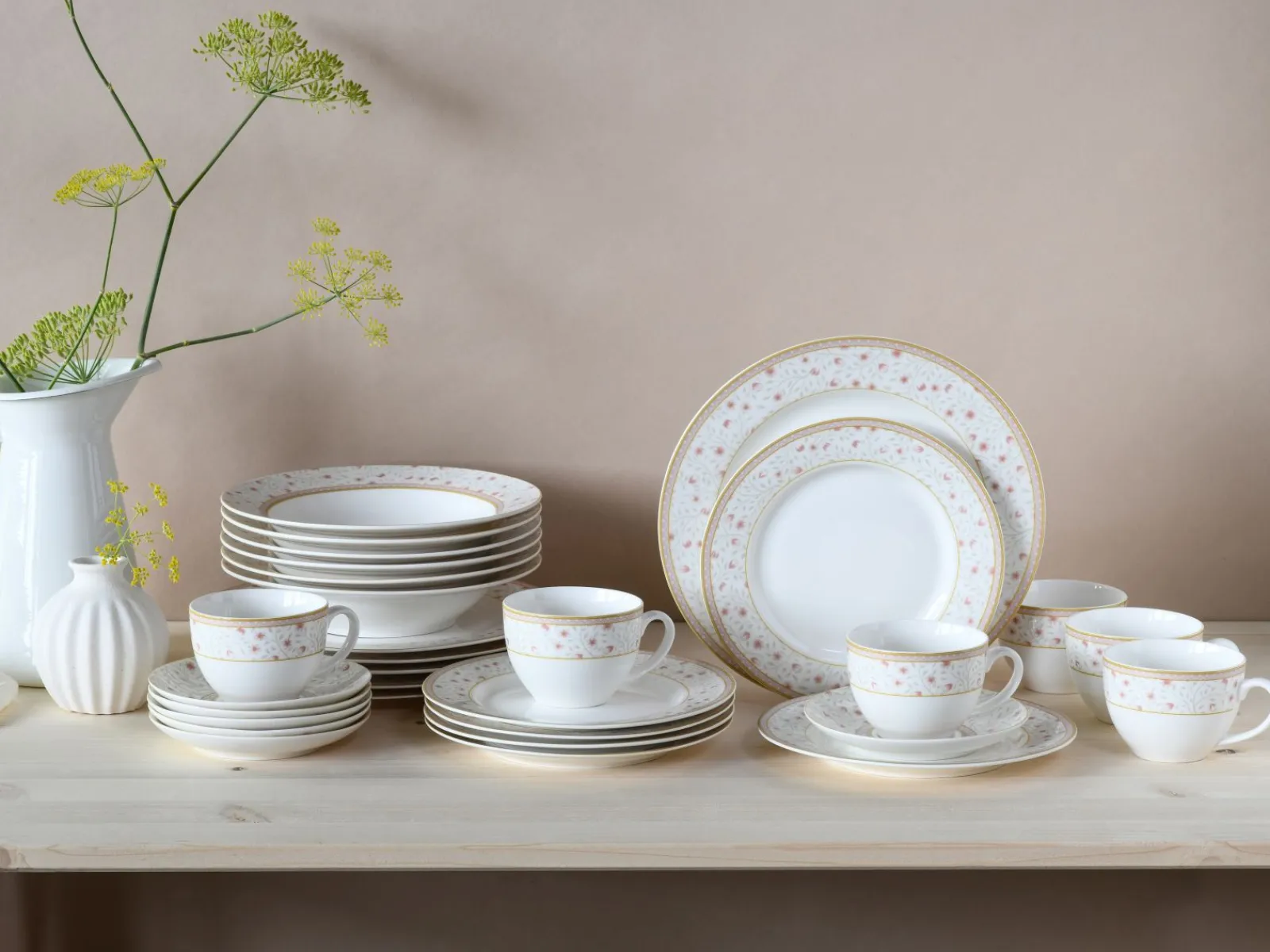 Creatable Geschirrset|Emilia - Kombiservice 30-tlg - Creme weiss