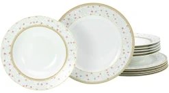 Creatable Geschirrset|Emilia - Tafelservice 12-tlg - Creme weiss