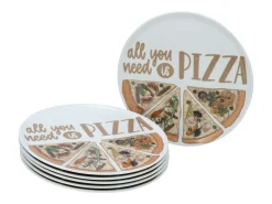 Creatable Pizza & Pasta|Geschirrset|Europa - Pizzateller 6-tlg - bunt