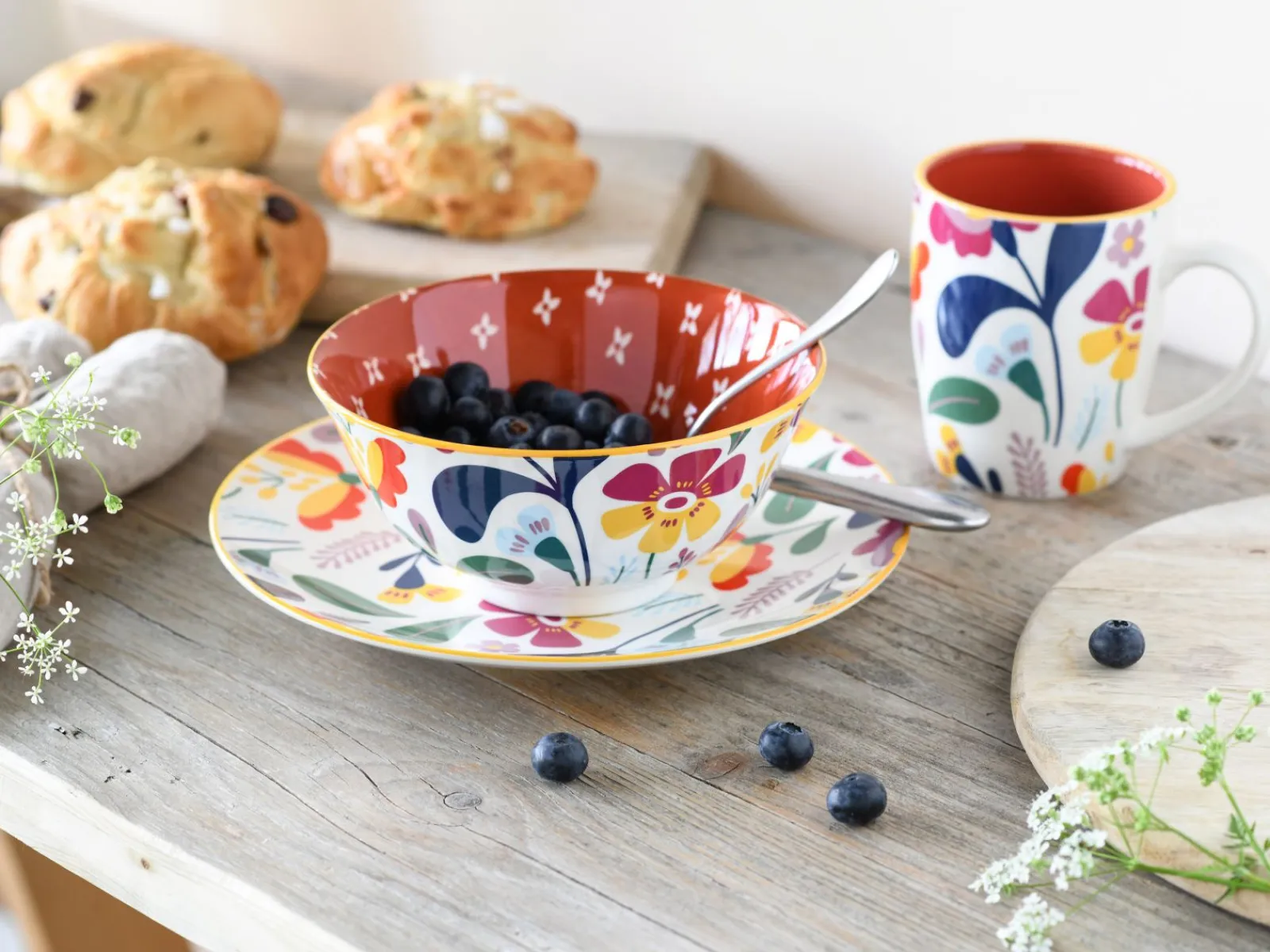 Creatable Geschirrset|Folklore - Tellerset 12-tlg - Blau