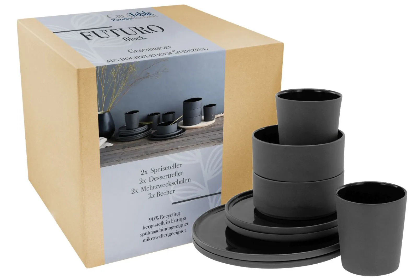 Creatable Geschirrset|Futuro - Kombiservice 8-tlg - Sand