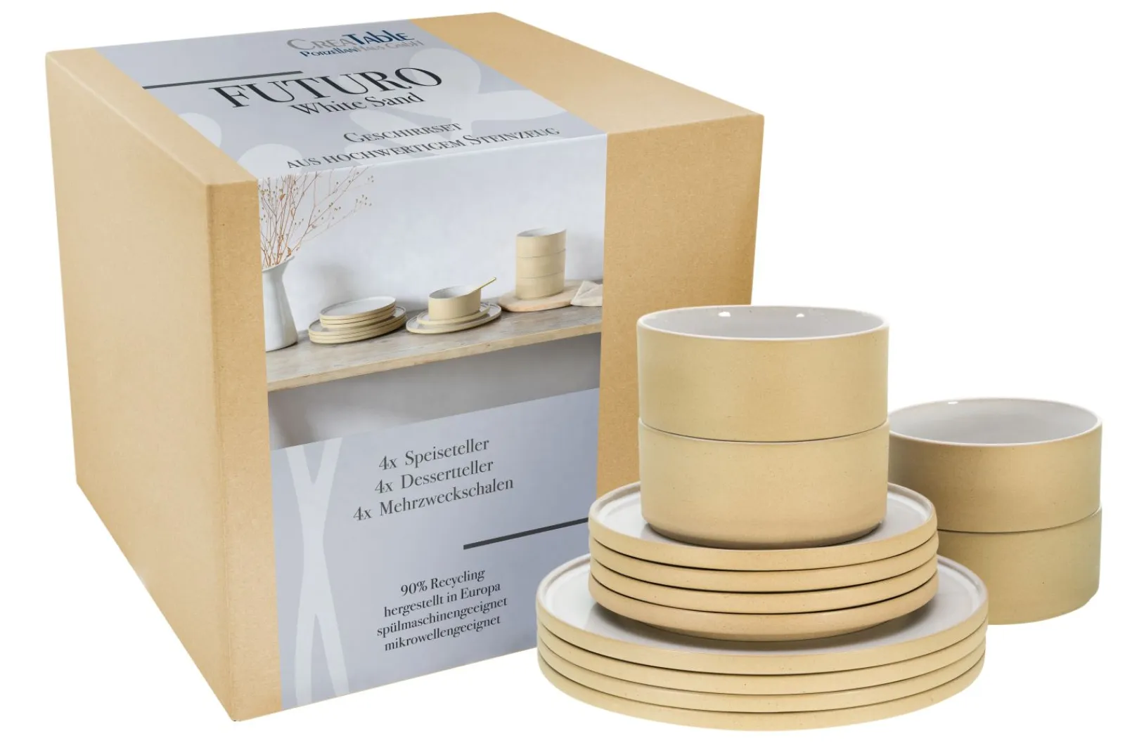 Creatable Geschirrset|Teller|Futuro - Tellerset 12-tlg - Sand