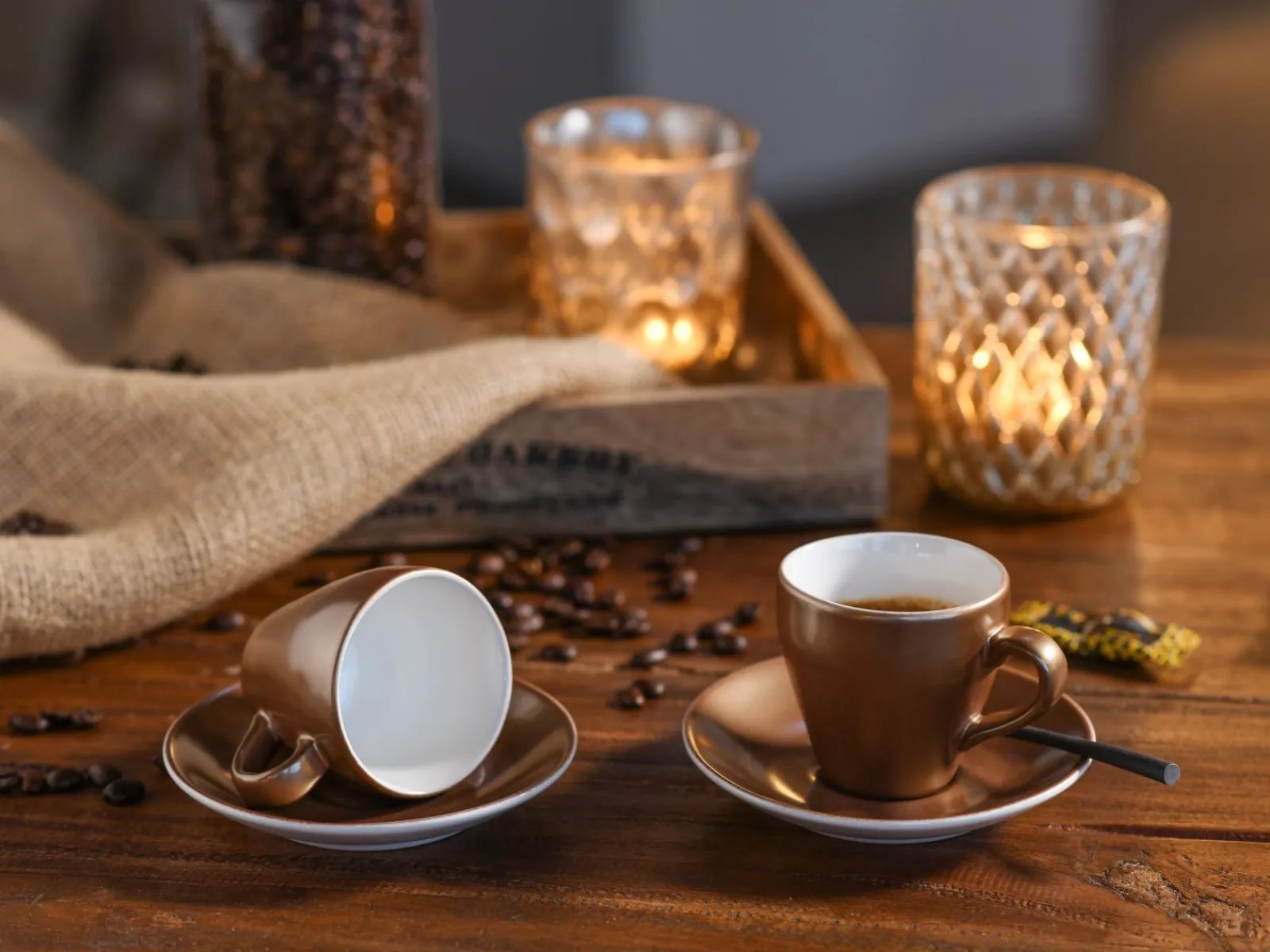 Creatable Geschirrset|Golden Days - Espressoset 12-tlg - Weiss