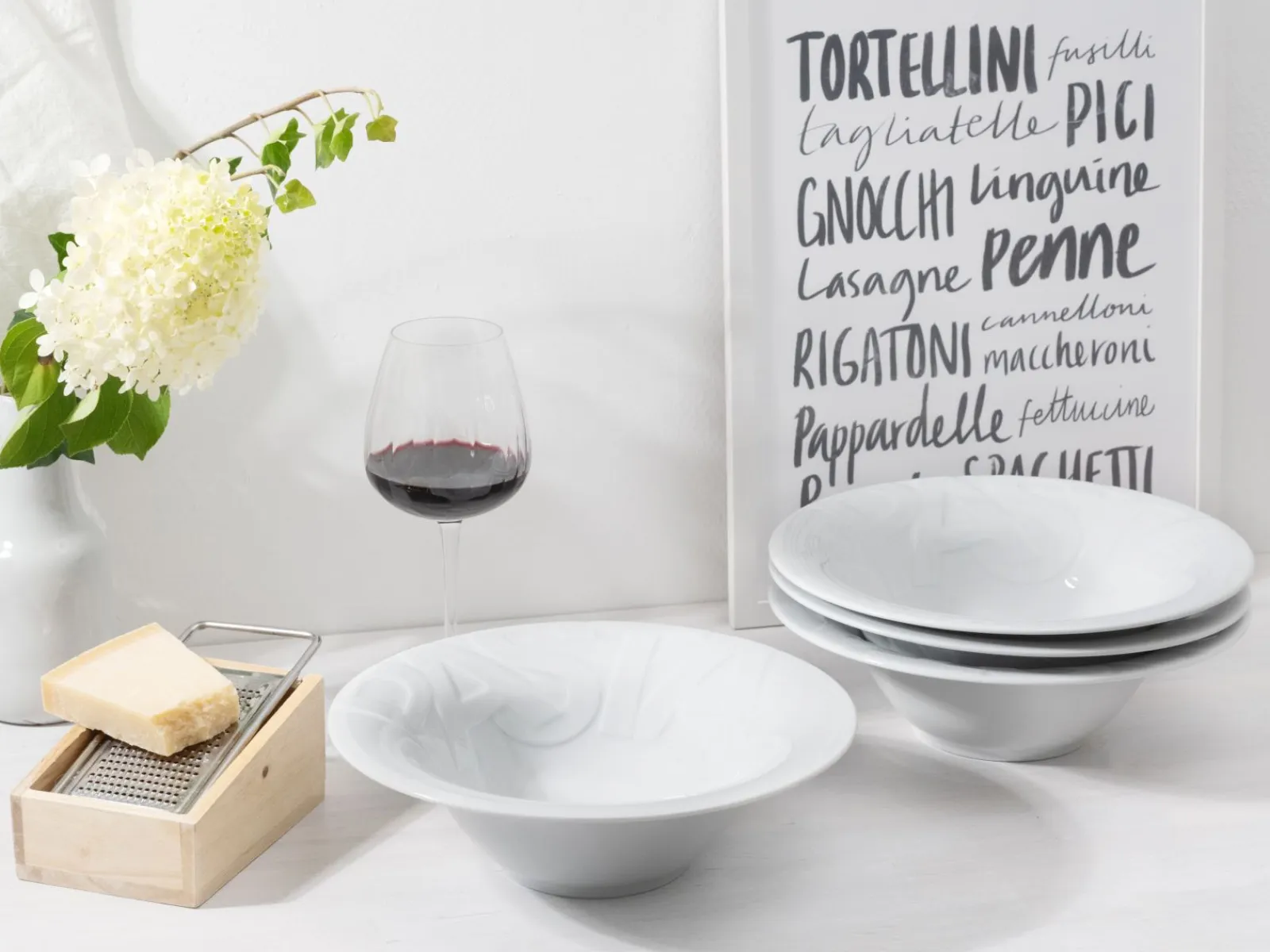 Creatable Pizza & Pasta|Geschirrset|Gourmet - Pastateller 4-tlg - Weiss