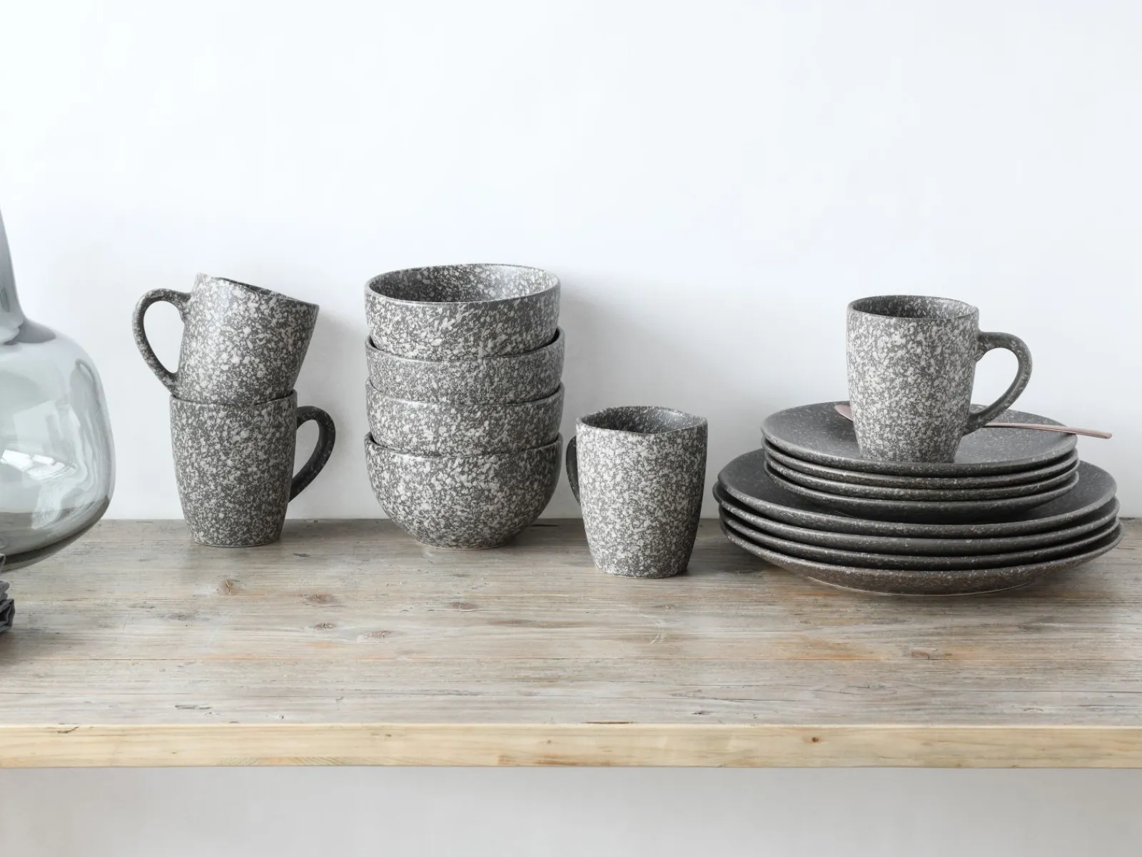 Creatable Geschirrset|Granit - Kombiservice 16-tlg - Grau