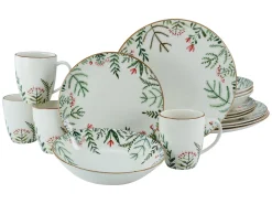Creatable Geschirrset|Greenery Leaves - Kombiservice 16-tlg - Weiss