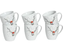 Creatable Becher & Tassen|Geschirrset|Hirsch - Kaffeebecher 6-tlg - Weiss