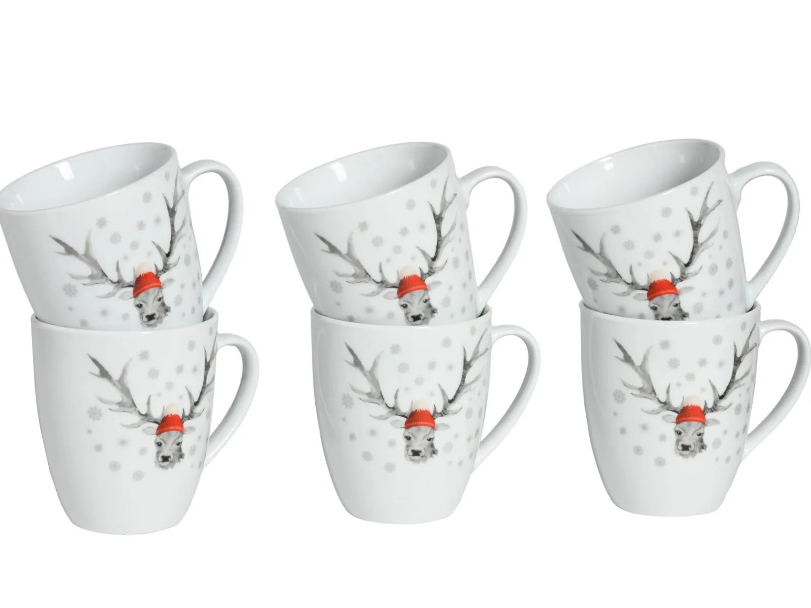 Creatable Becher & Tassen|Geschirrset|Hirsch - Kaffeebecher 6-tlg - Weiss