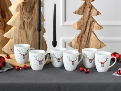 Creatable Becher & Tassen|Geschirrset|Hirsch - Kaffeebecher 6-tlg - Weiss