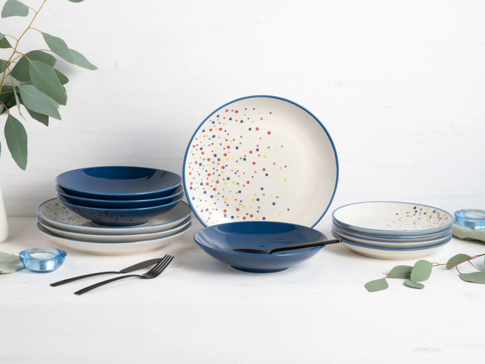 Creatable Geschirrset|Teller|Joy - Tellerset 12-tlg - Blau