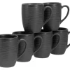 Creatable Becher & Tassen|Geschirrset|Lava Stone - Kaffeebecher 6-tlg - Schwarz
