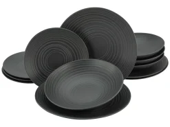 Creatable Geschirrset|Teller|Lava Stone - Tellerset 12-tlg, Lava Stone - Tafelservice 12-tlg - Schwarz