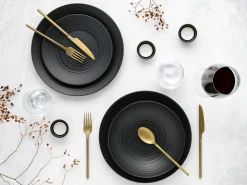 Creatable Geschirrset|Teller|Lava Stone - Tellerset 12-tlg, Lava Stone - Tafelservice 12-tlg - Schwarz