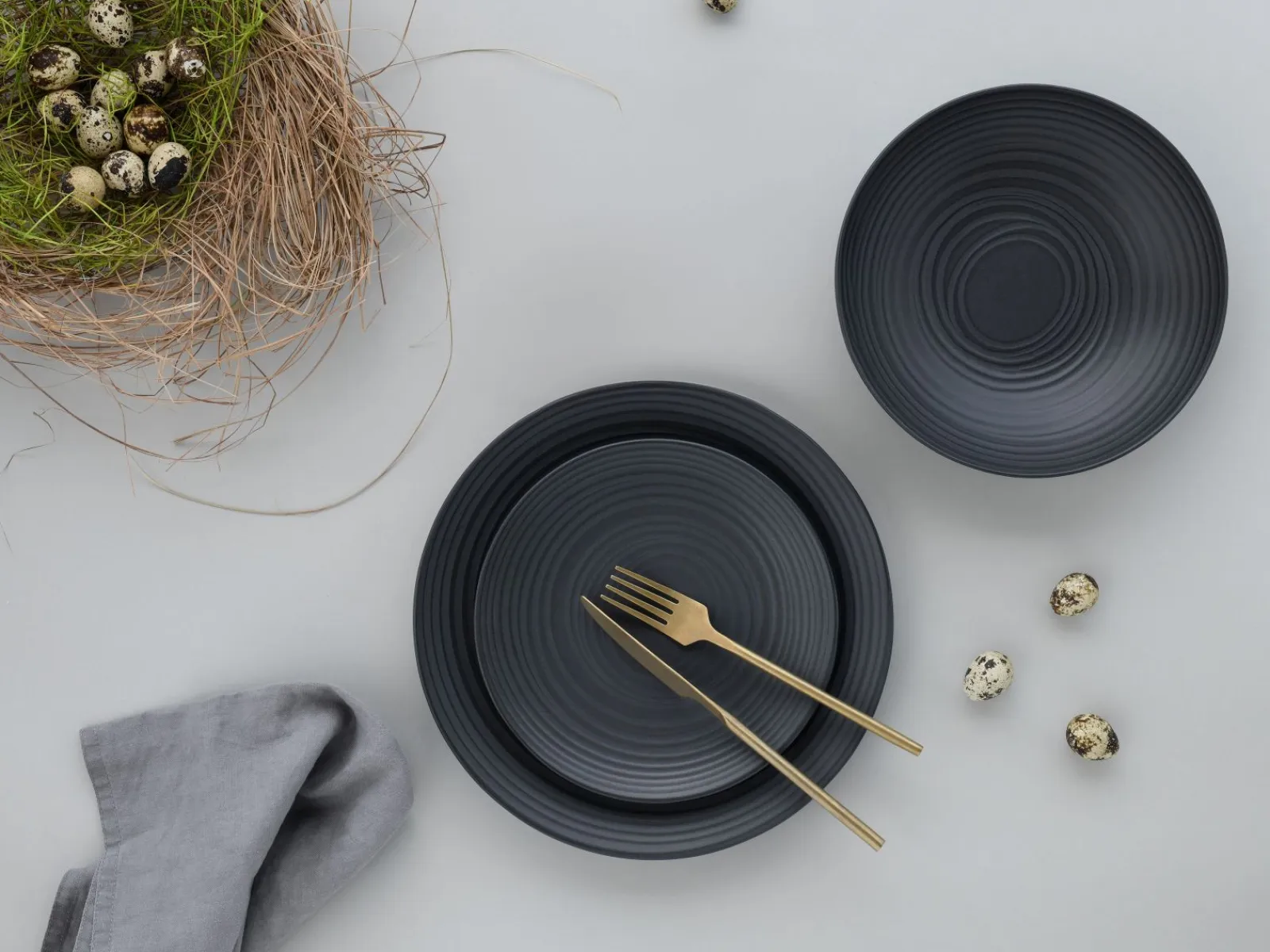 Creatable Teller|Lava Stone - Tellerset 18-tlg - Schwarz