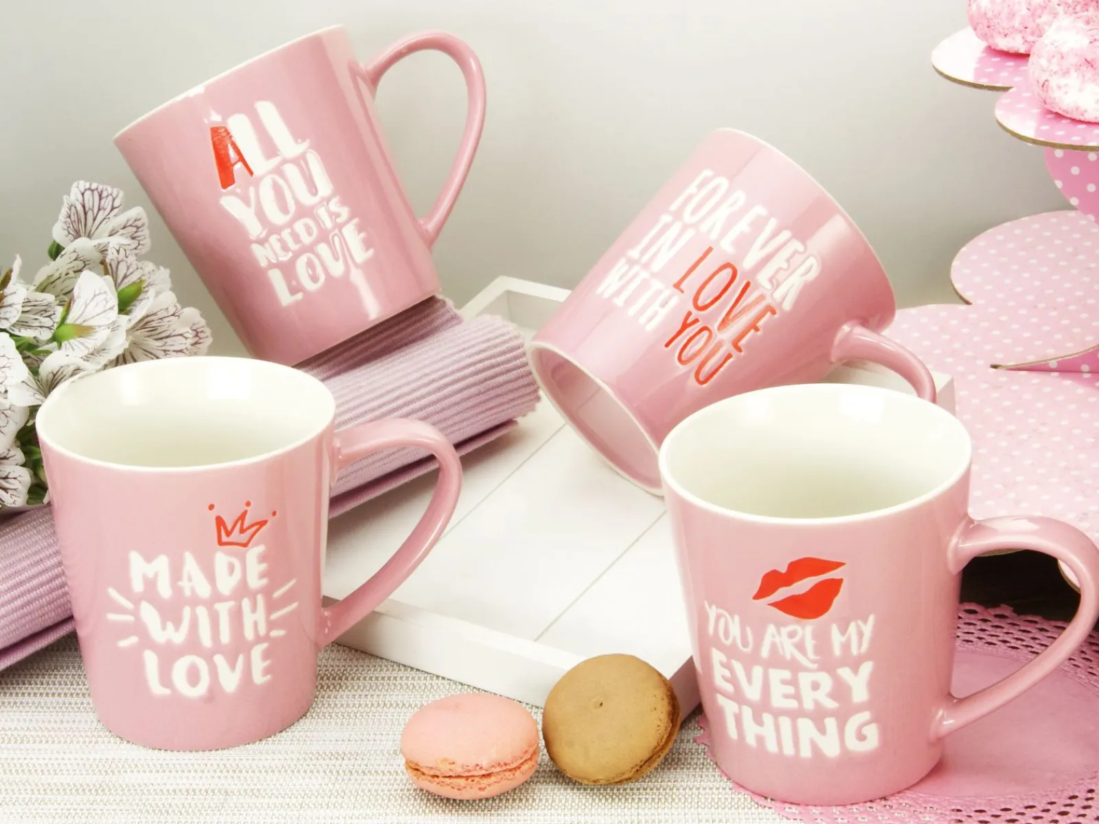 Creatable Becher & Tassen|Love Collection - Kaffeebecher 4-tlg - rosa