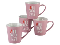 Creatable Becher & Tassen|Love Collection - Kaffeebecher 4-tlg - rosa