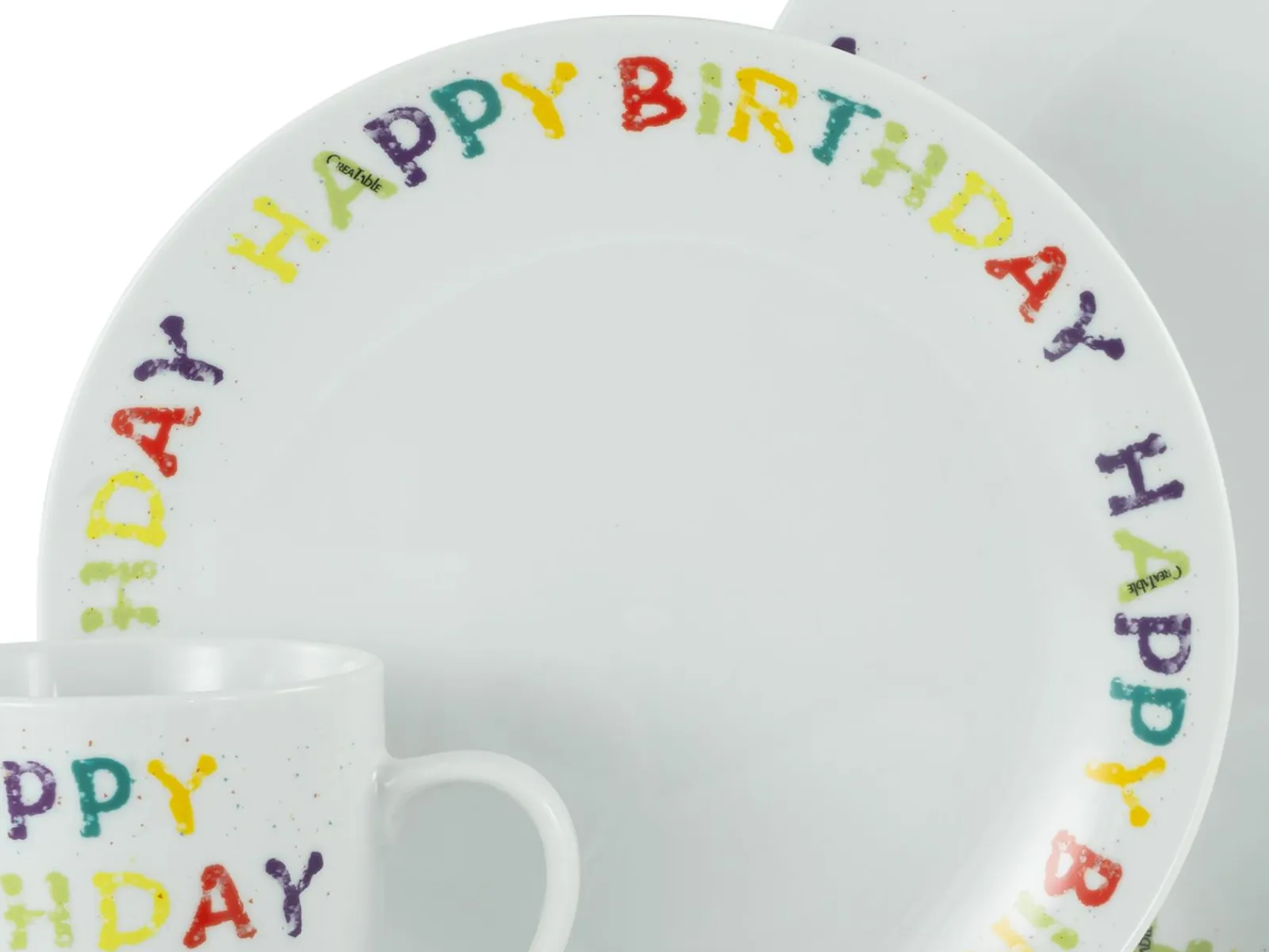 Creatable Geschirrset|Luna Black Line - Kombiservice 16-tlg, Luna - Kombiservice 16-tlg, Happy Birthday - Kombiservice 16-tlg - Happy Birthday