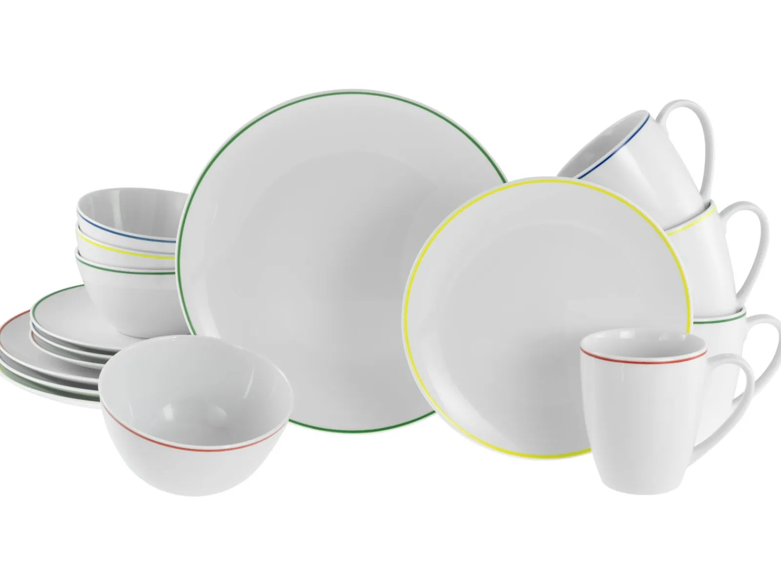 Creatable Geschirrset|Luna Color Line - Kombiservice 16-tlg, Luna - Kombiservice 16-tlg - Weiss