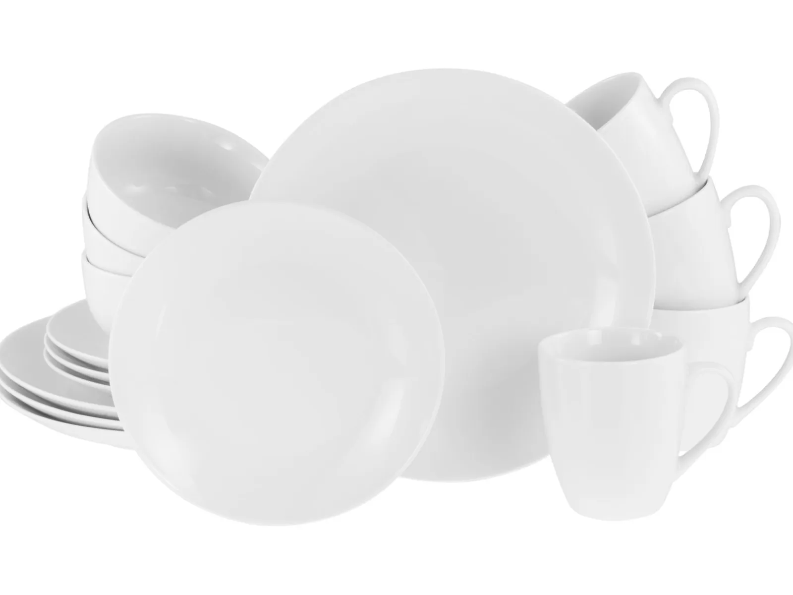 Creatable Geschirrset|Luna Color Line - Kombiservice 16-tlg, Luna - Kombiservice 16-tlg - Weiss