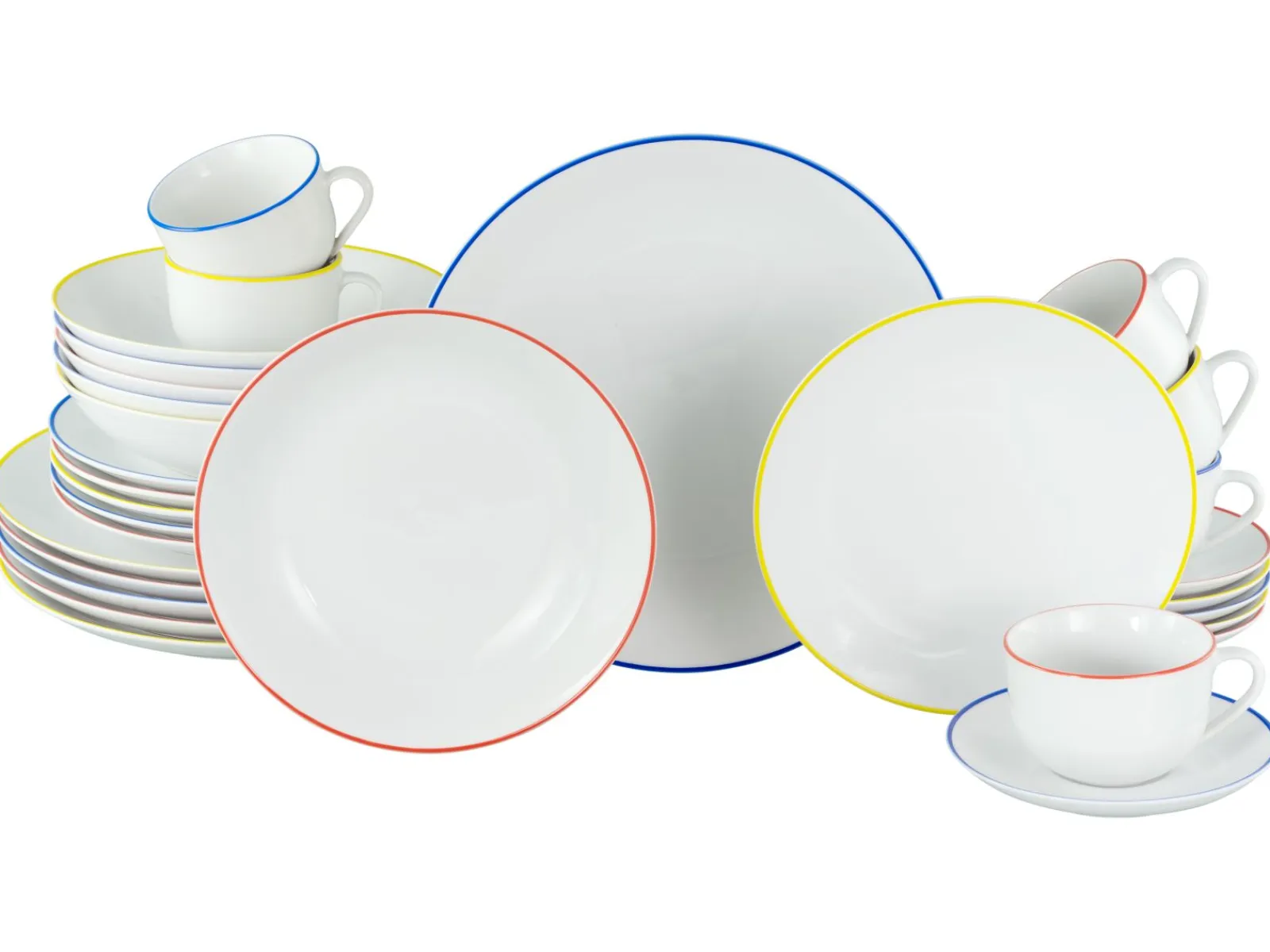 Creatable Geschirrset|Luna - Kombiservice 30-tlg, Luna Color Line - Kombiservice 30-tlg, Luna Black Line - Kombiservice 30-tlg - Color Line