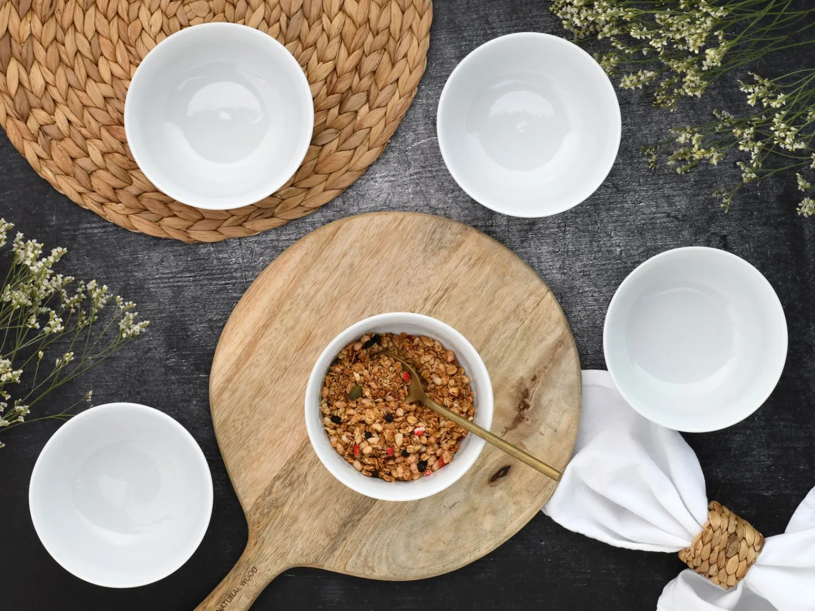 Creatable Bowls & Schüsseln|Geschirrset|Luna - Müslischale 6-tlg - Weiss