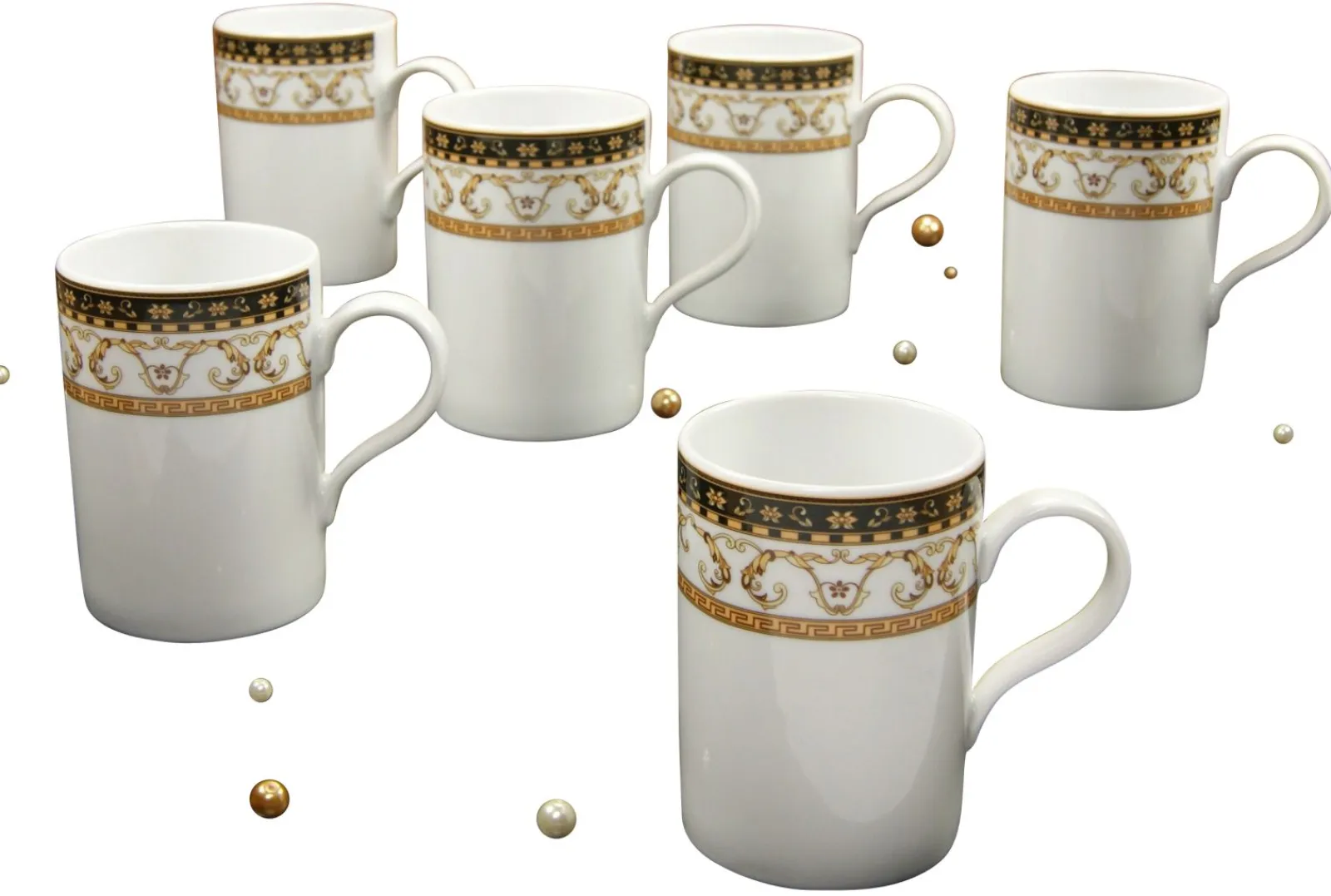 Creatable Geschirrset|Majestosa - Kaffeebecher 6-tlg - Schwarz