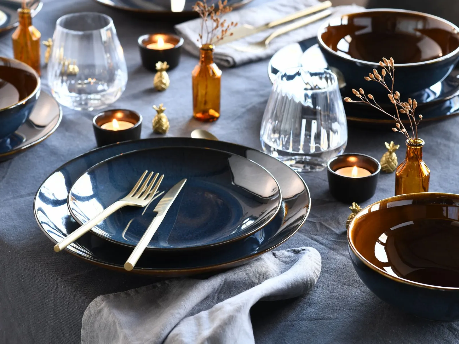 Creatable Geschirrset|Teller|Mallorca - Tellerset 12-tlg - Blau