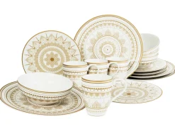 Creatable Geschirrset|Mandala - Kombiservice 16-tlg - Gold-Schwarz