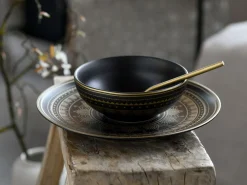 Creatable Geschirrset|Mandala - Kombiservice 8-tlg - Gold-Schwarz