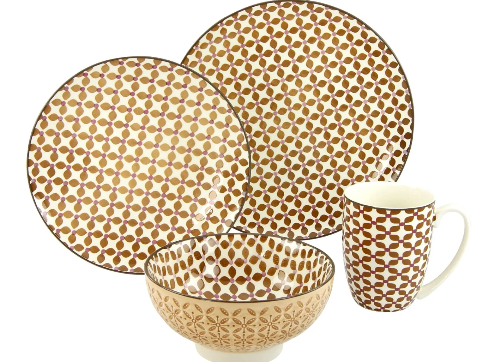 Creatable Geschirrset|Mandala - Single Set 4-tlg - bunt