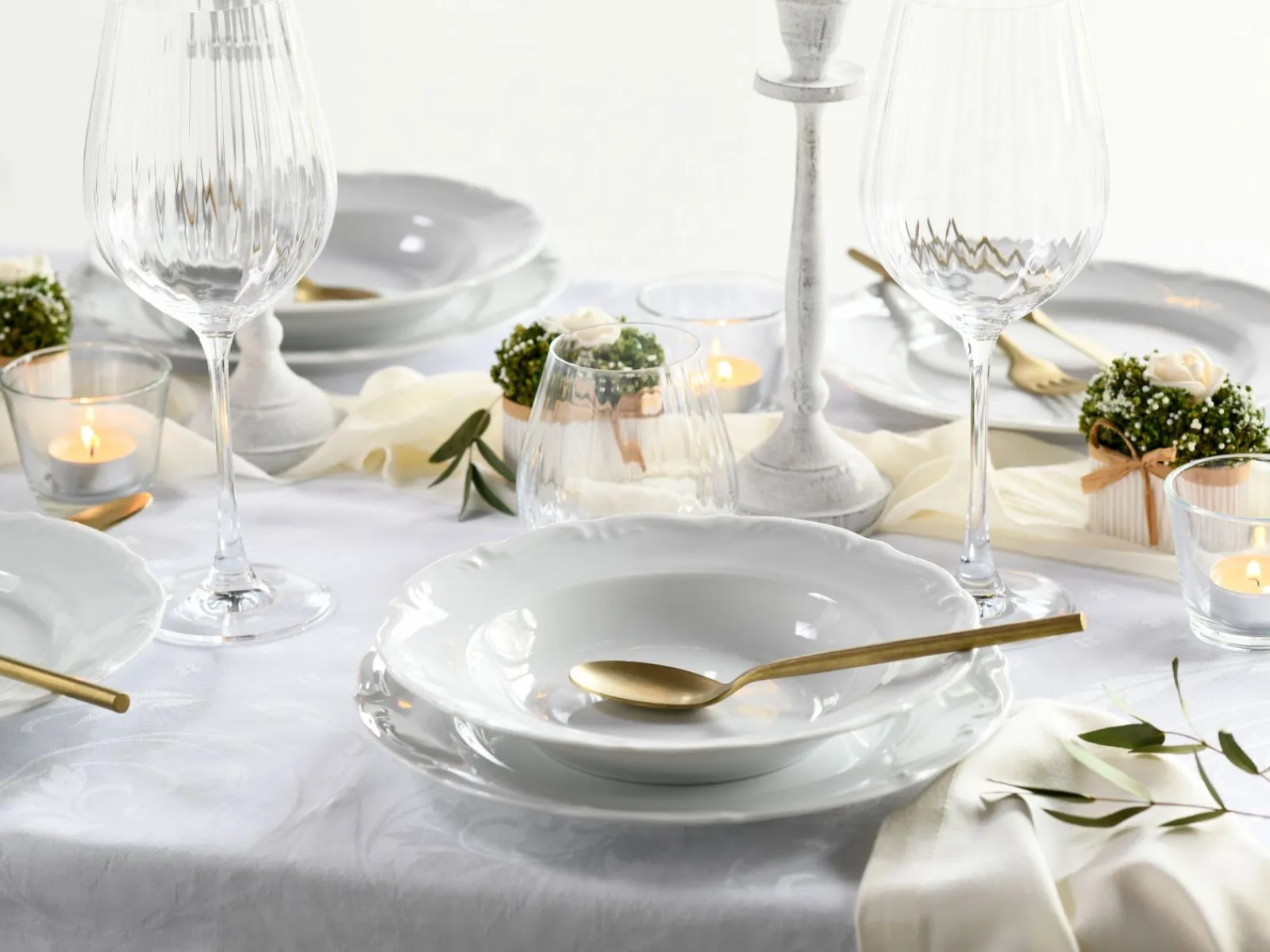 Creatable Geschirrset|Maria Theresia - Tafelservice 12-tlg - Weiss