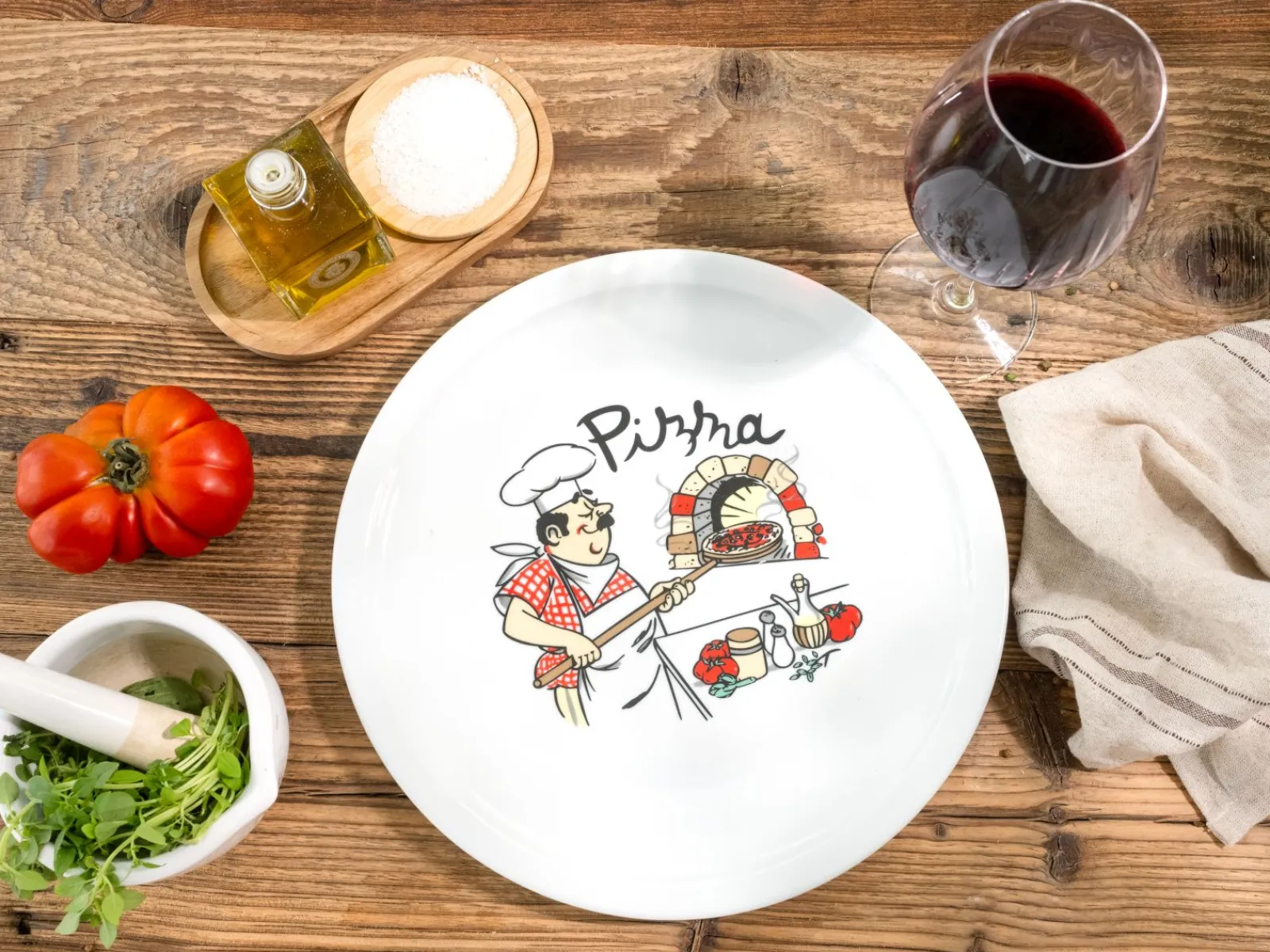Creatable Geschirrset|Teller|Milano - Pizzateller 4-tlg - Pizzabäcker