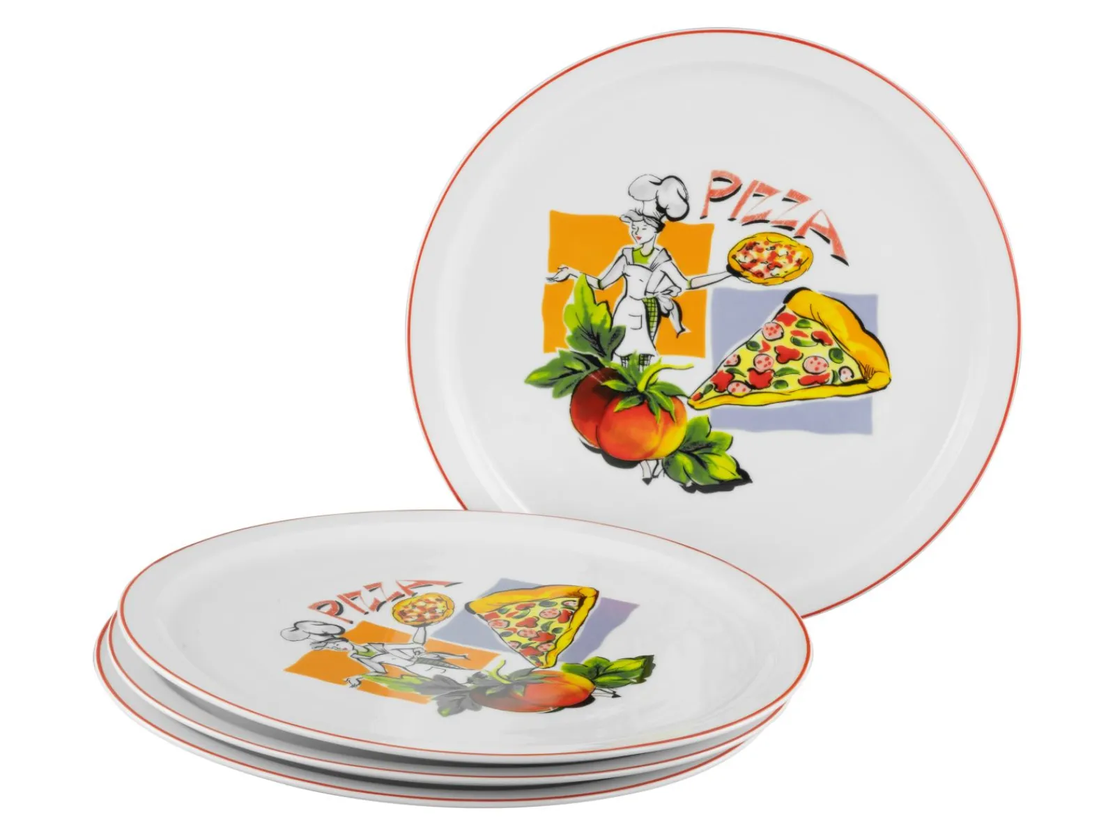 Creatable Geschirrset|Teller|Milano - Pizzateller 4-tlg - Pizzabäcker