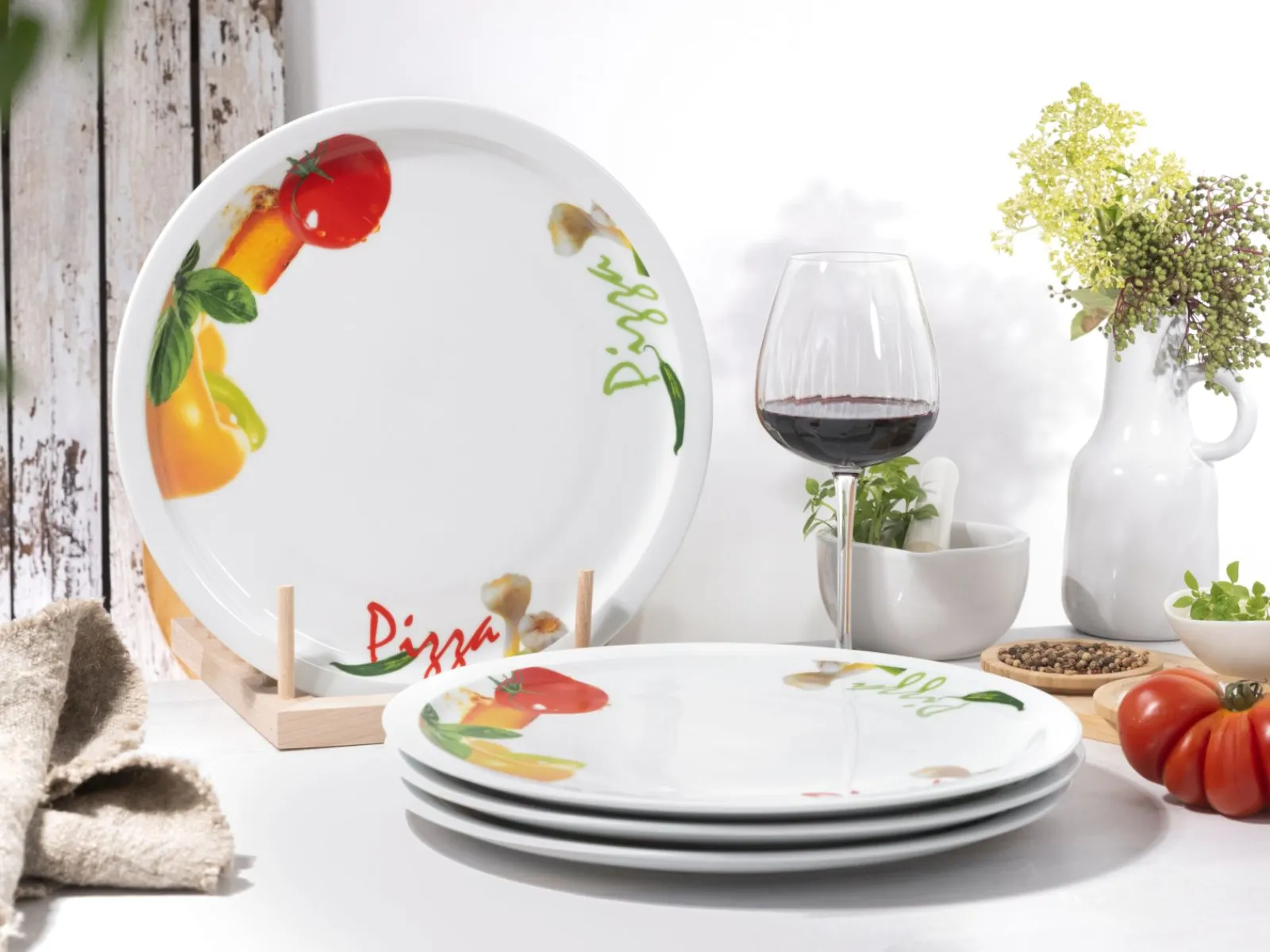 Creatable Geschirrset|Teller|Milano - Pizzateller 4-tlg - Pizzabäcker