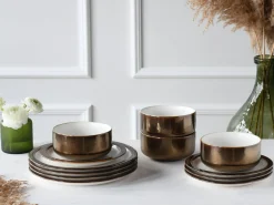 Creatable Geschirrset|Teller|Modern Industrial - Tellerset 12-tlg - Weiss - Gold