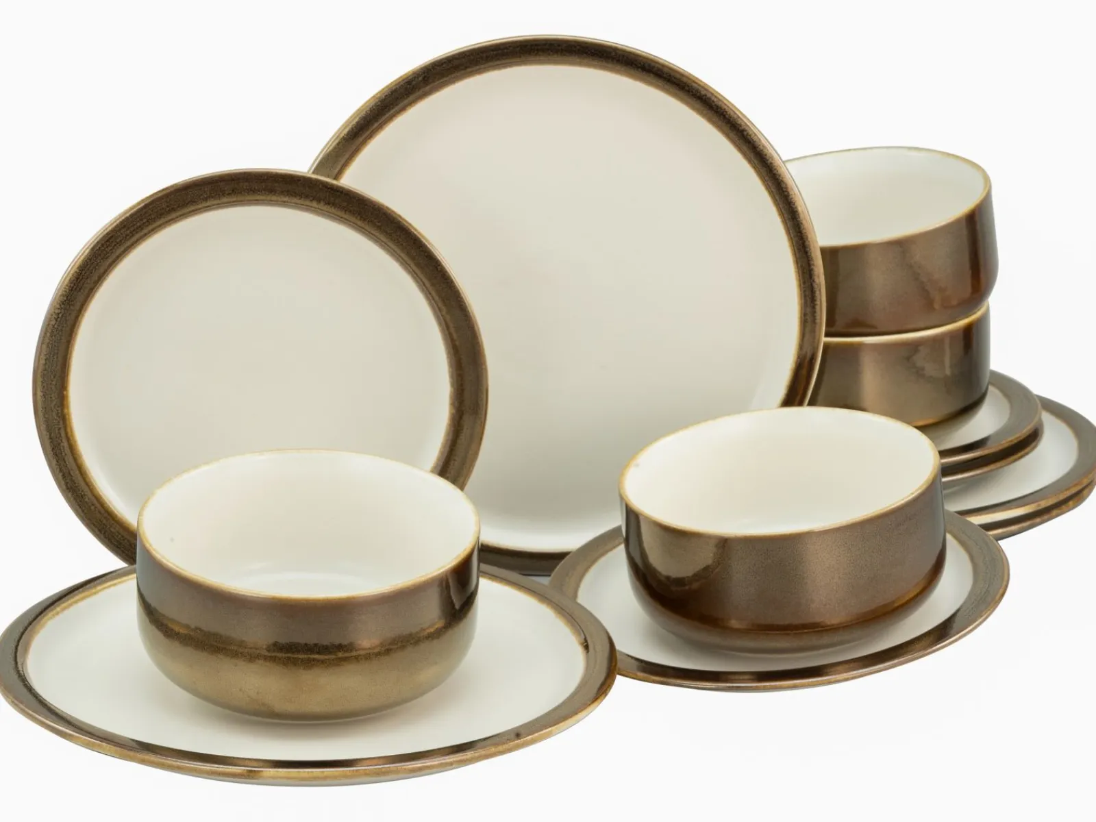 Creatable Geschirrset|Teller|Modern Industrial - Tellerset 12-tlg - Weiss - Gold