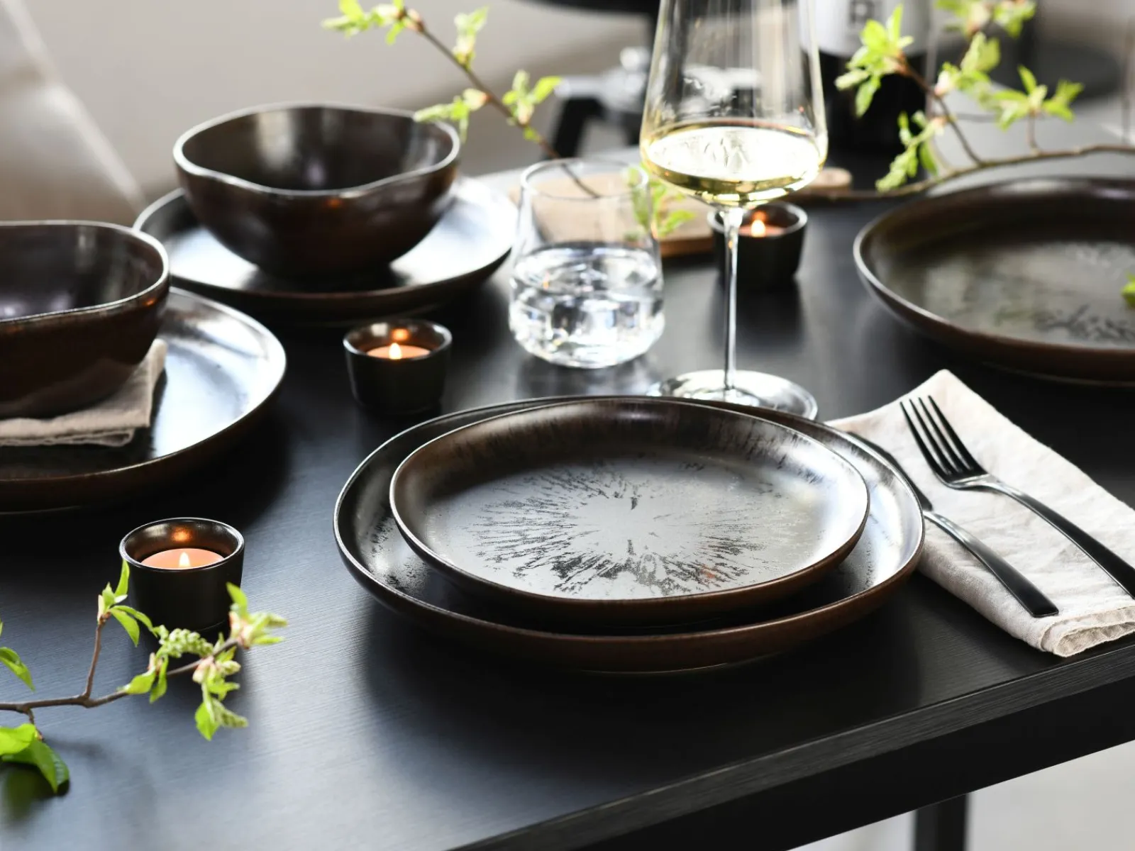 Creatable Geschirrset|Natura - Tellerset - Black