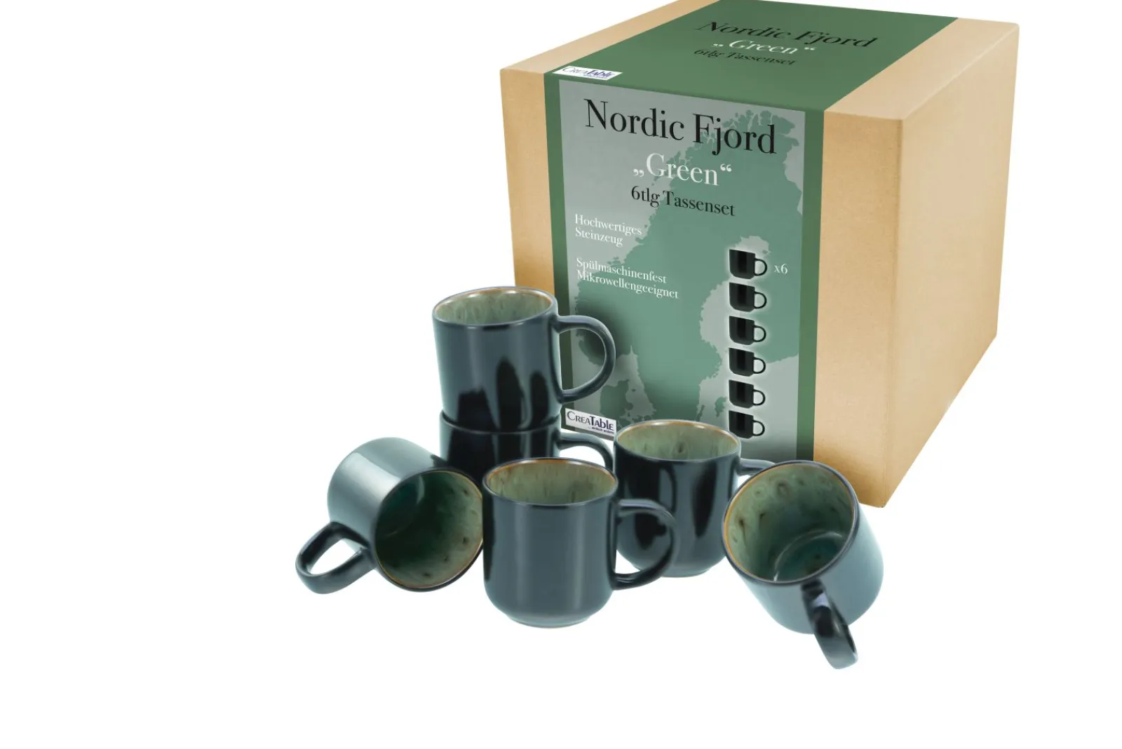 Creatable Becher & Tassen|Geschirrset|Nordic Fjord - Kaffeebecher 6-tlg - beige