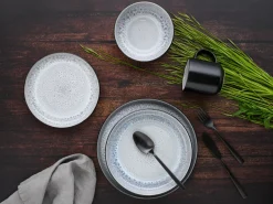Creatable Geschirrset|Nordic Fjord - Kombiservice 16-tlg - Eisblau - Weiss
