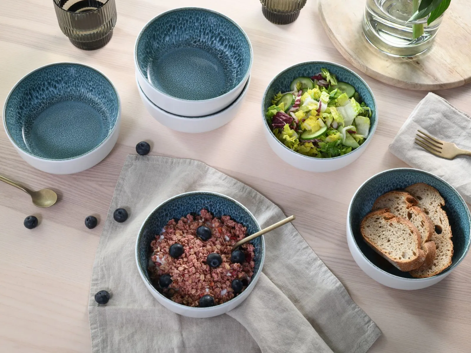 Creatable Bowls & Schüsseln|Geschirrset|Nordic Fjord - Müslischale 6-tlg - beige
